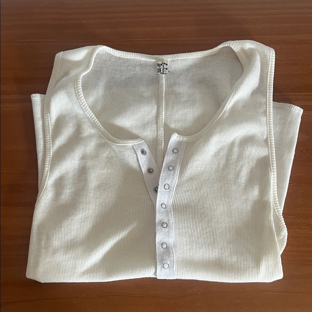 Free People Intimately White Henly Ribbed Tank, XS